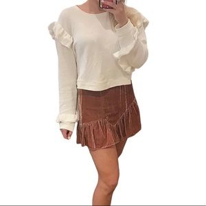 LoveShackFancy Crushed Velvet Mini Skirt 4